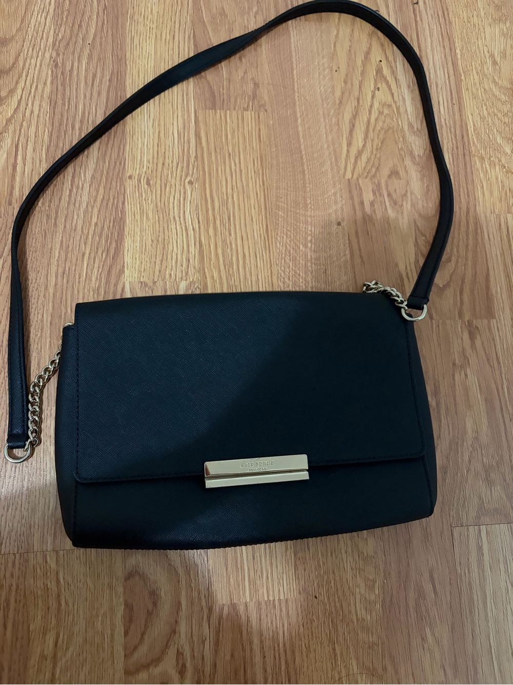 kate spade Black Crossbody Bag with Gold Accent